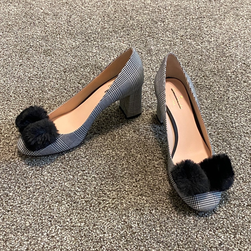 Kate Spade Black and White Checkered Heels